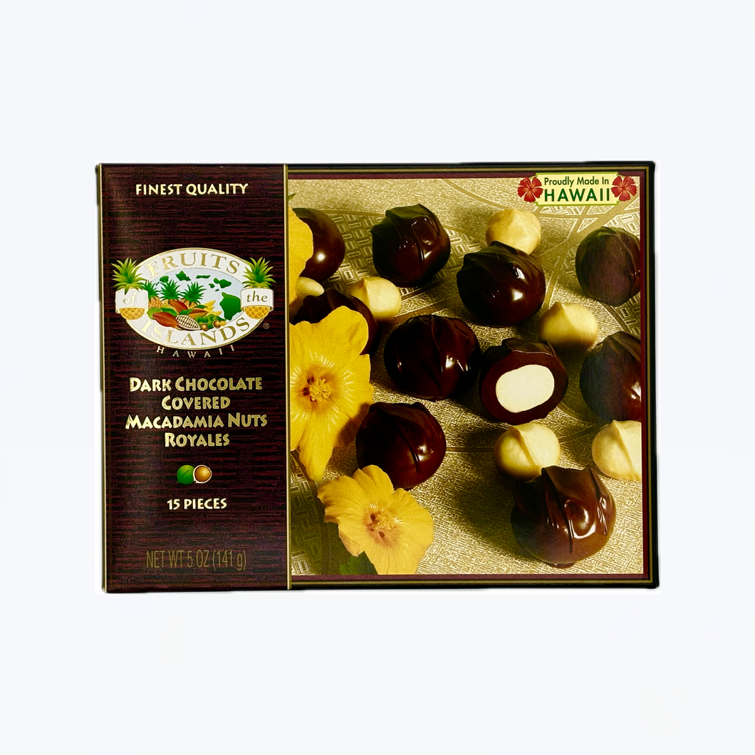 Dark Chocolate Covered Macadamia Nuts Royales 15 Pieces